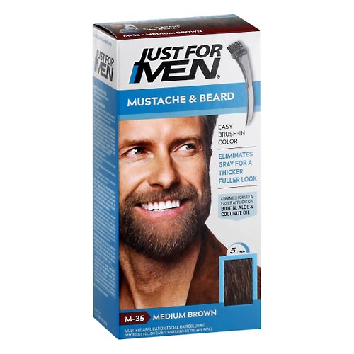 Image for Just For Men Easy Brush-In Color, Mustache & Beard, Medium Brown M-35,1ea from Cantu's Rx Online
