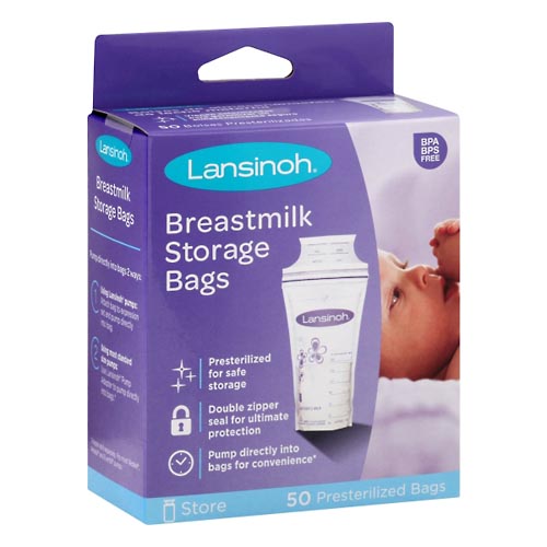 Image for Lansinoh Breastmilk Storage Bags, Presterilized,50ea from Cantu's Rx Online