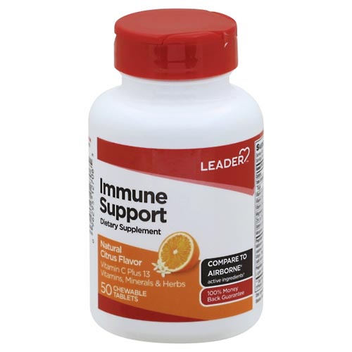 Image for Leader Immune Support, Natural Citrus Flavor, Chewable Tablets,50ea from Cantu's Rx Online