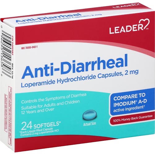 Image for Leader Anti-Diarrheal, Softgels,24ea from Cantu's Rx Online