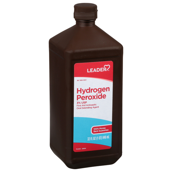 Image for Leader Hydrogen Peroxide, 3% USP, 32 oz from Cantu's Rx Online
