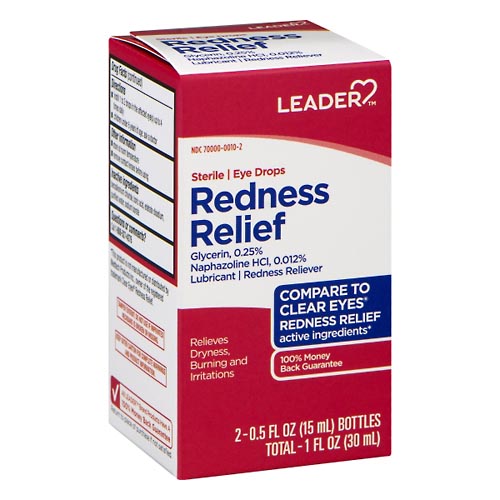 Image for Leader Redness Relief, Eye Drops,2 - 0.5oz from Cantu's Rx Online